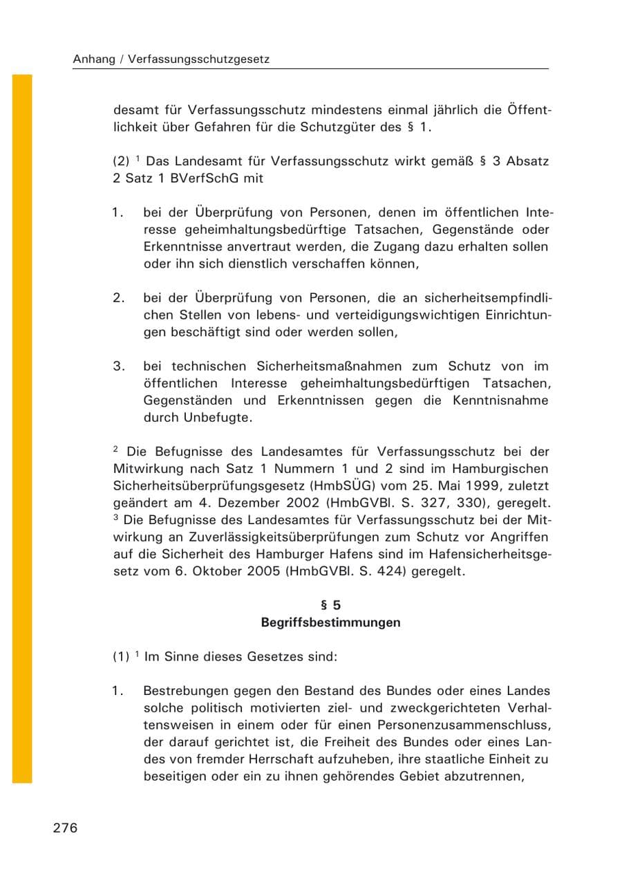 Seite 278 des Verfassungsschutzbericht 2006 Hamburg