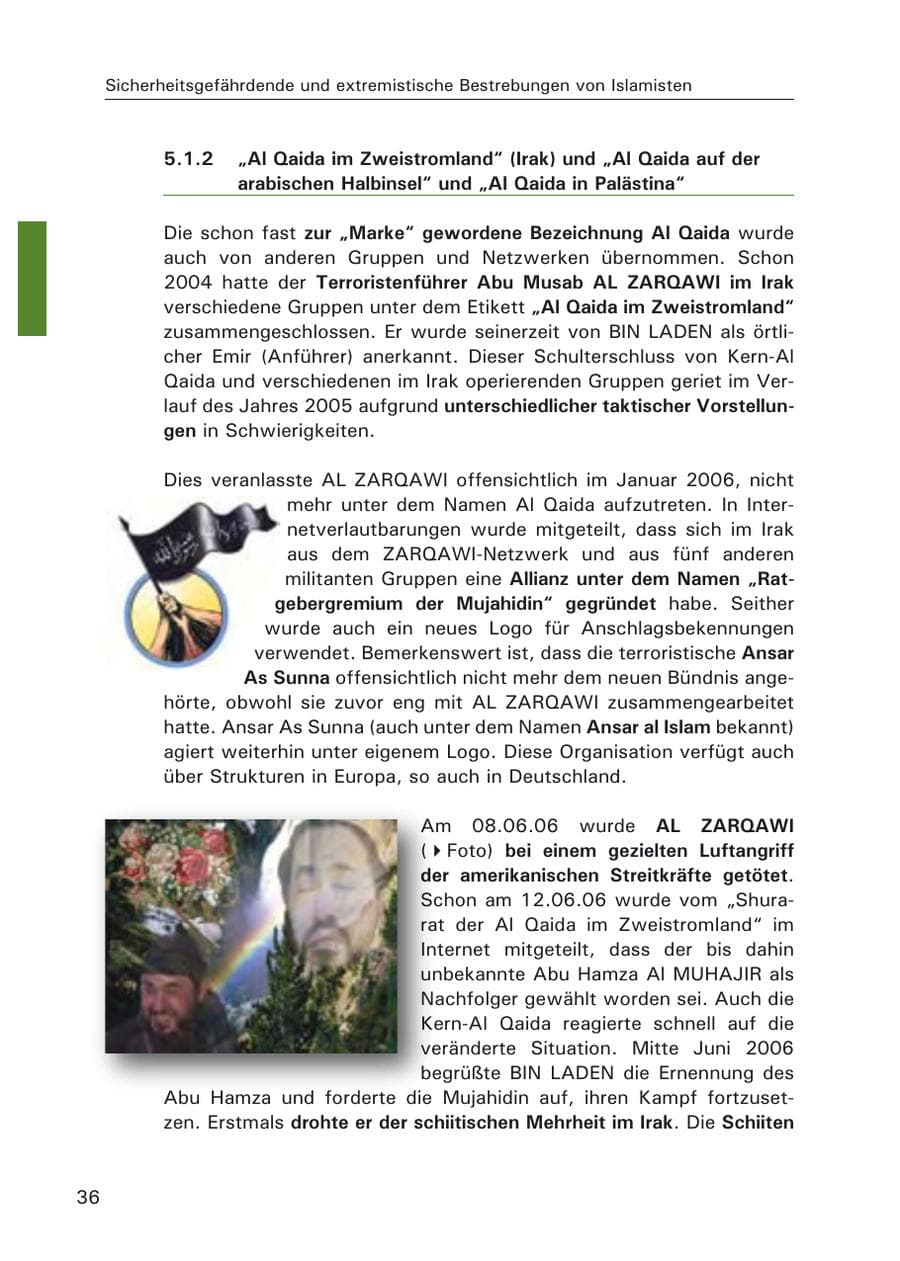 Seite 38 des Verfassungsschutzbericht 2006 Hamburg