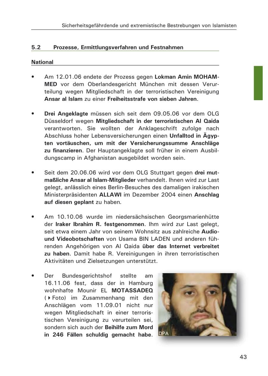 Seite 45 des Verfassungsschutzbericht 2006 Hamburg