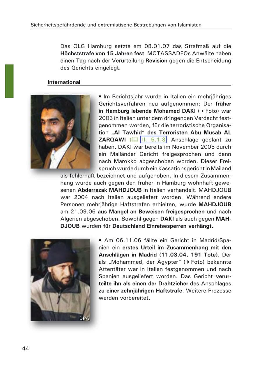 Seite 46 des Verfassungsschutzbericht 2006 Hamburg