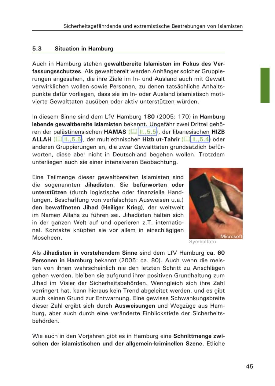 Seite 47 des Verfassungsschutzbericht 2006 Hamburg