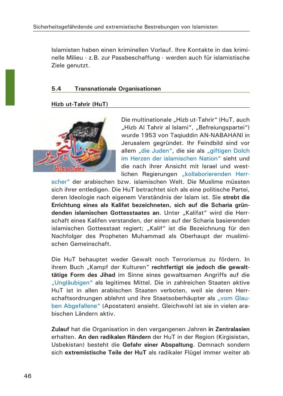 Seite 48 des Verfassungsschutzbericht 2006 Hamburg