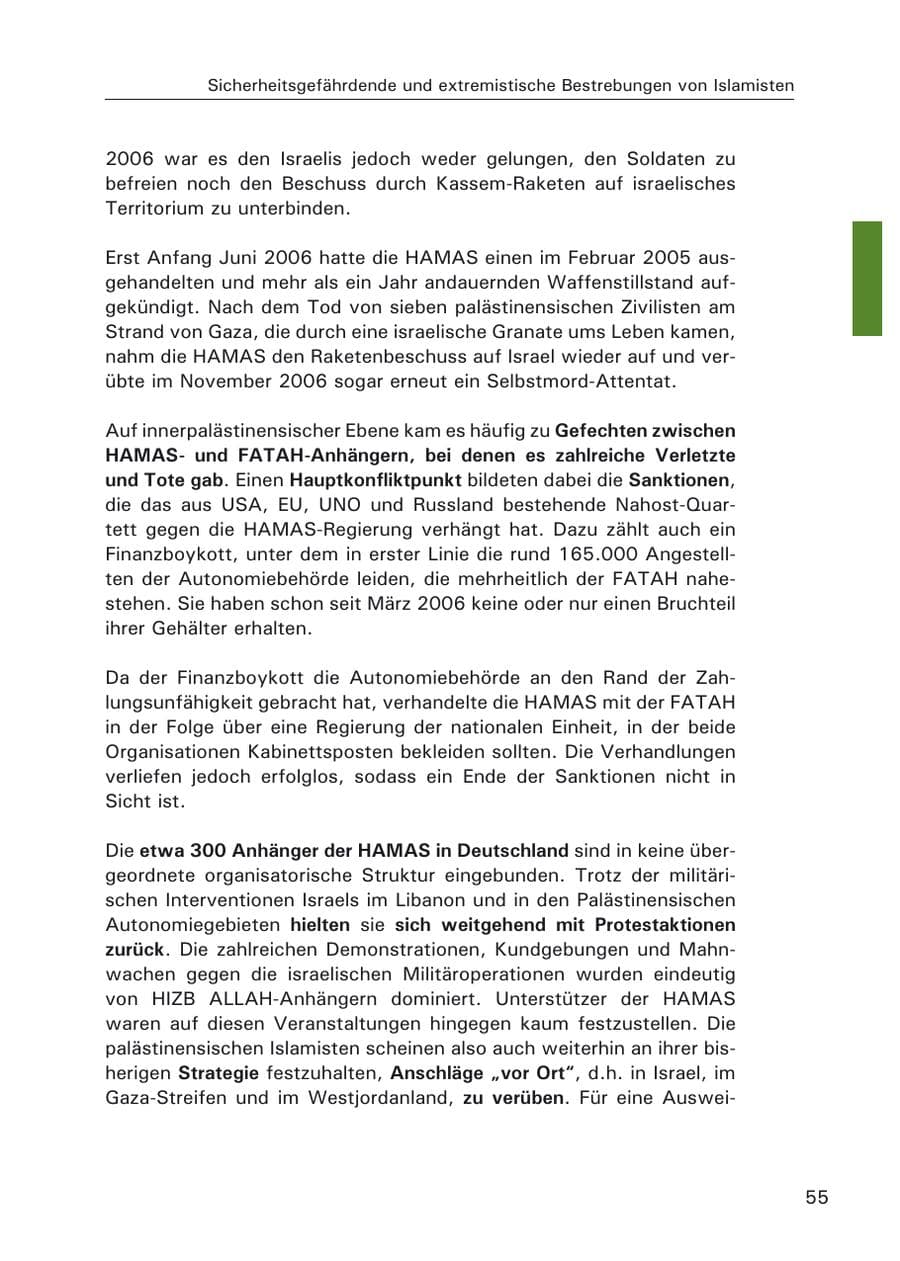 Seite 57 des Verfassungsschutzbericht 2006 Hamburg