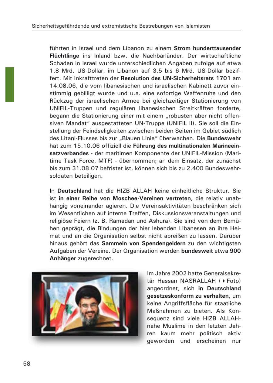 Seite 60 des Verfassungsschutzbericht 2006 Hamburg