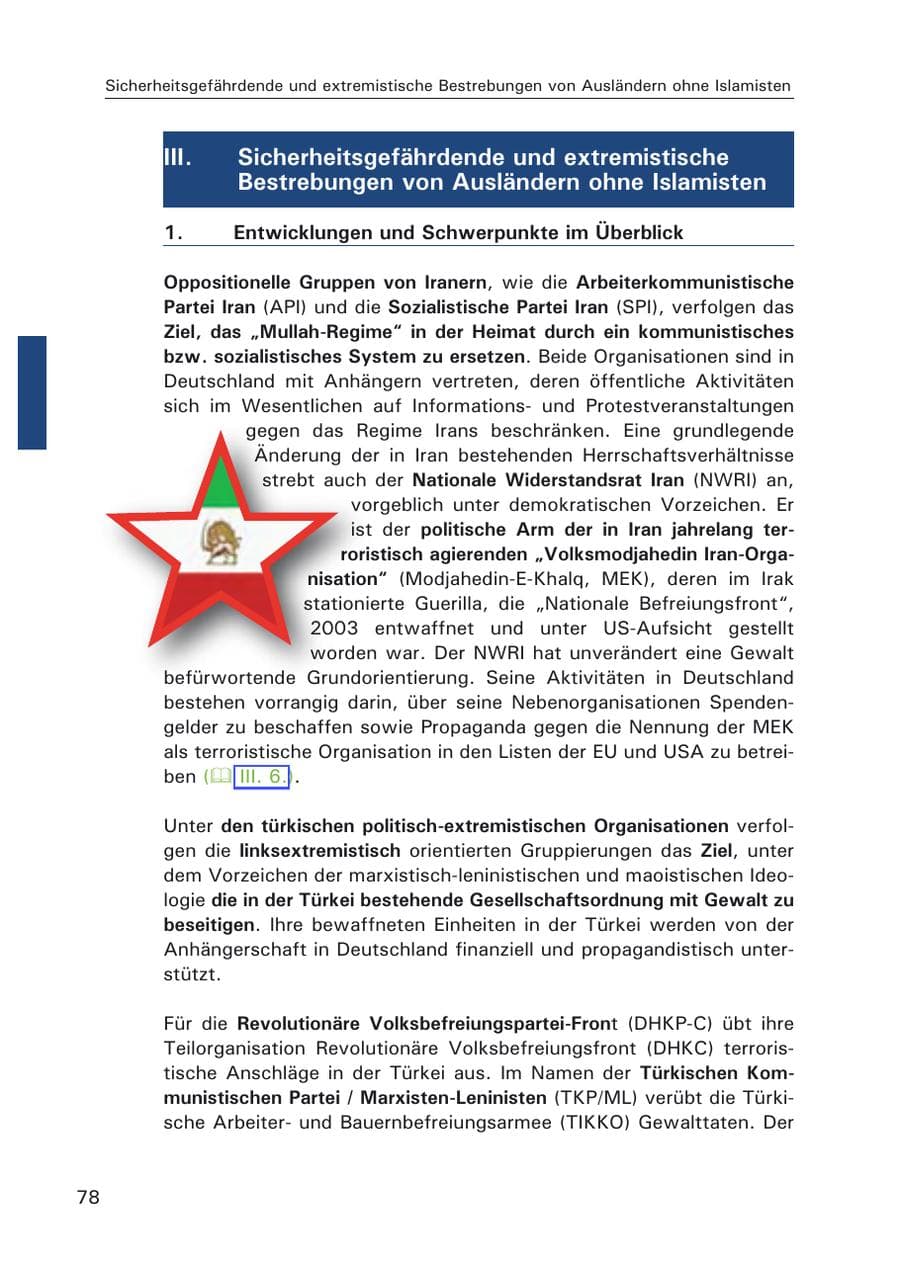 Seite 80 des Verfassungsschutzbericht 2006 Hamburg