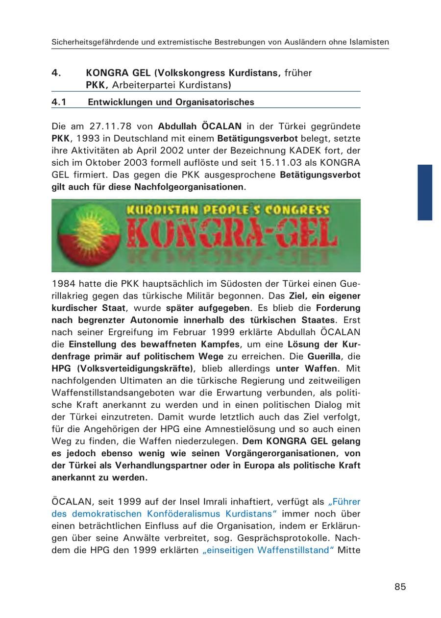 Seite 87 des Verfassungsschutzbericht 2006 Hamburg