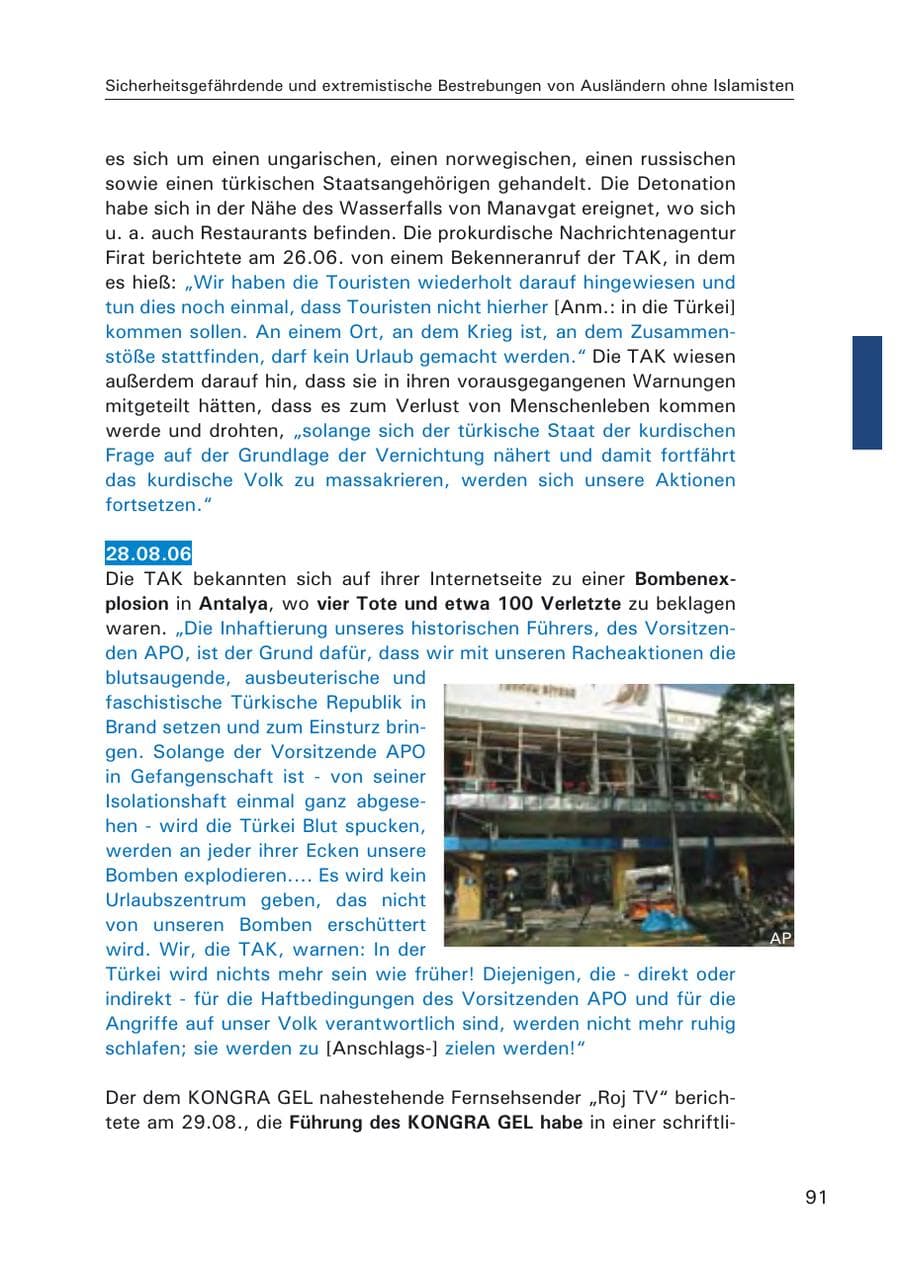 Seite 93 des Verfassungsschutzbericht 2006 Hamburg