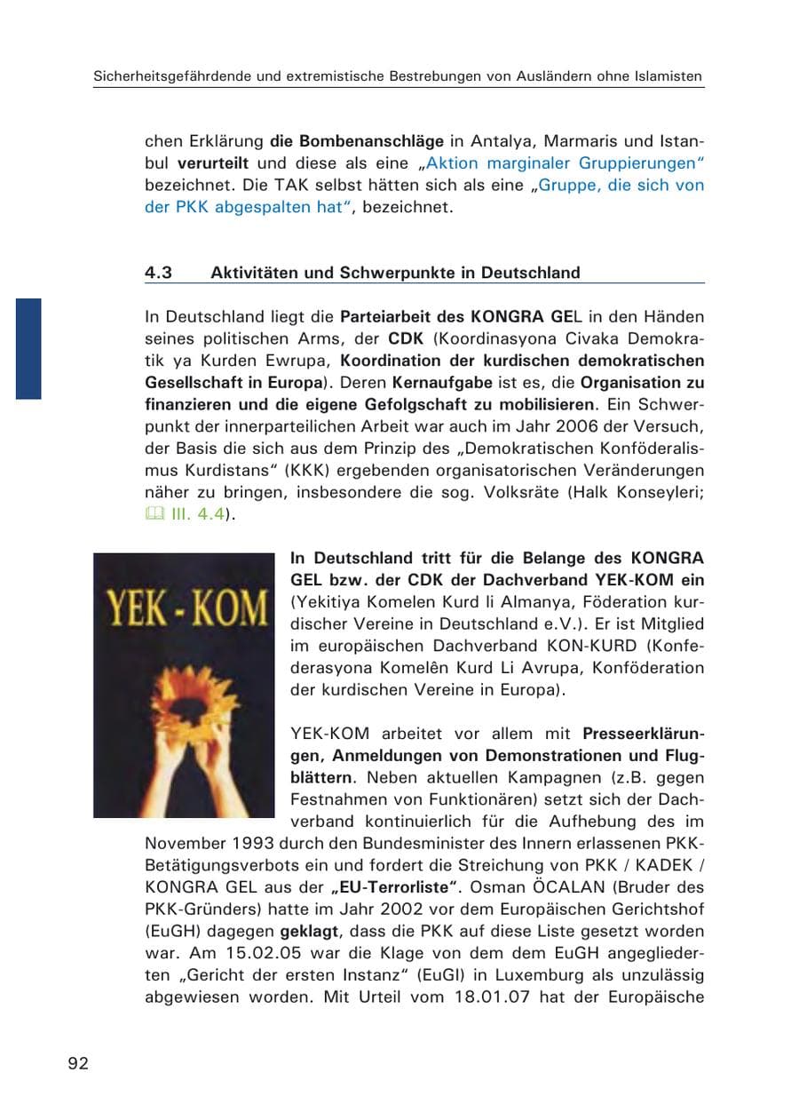 Seite 94 des Verfassungsschutzbericht 2006 Hamburg