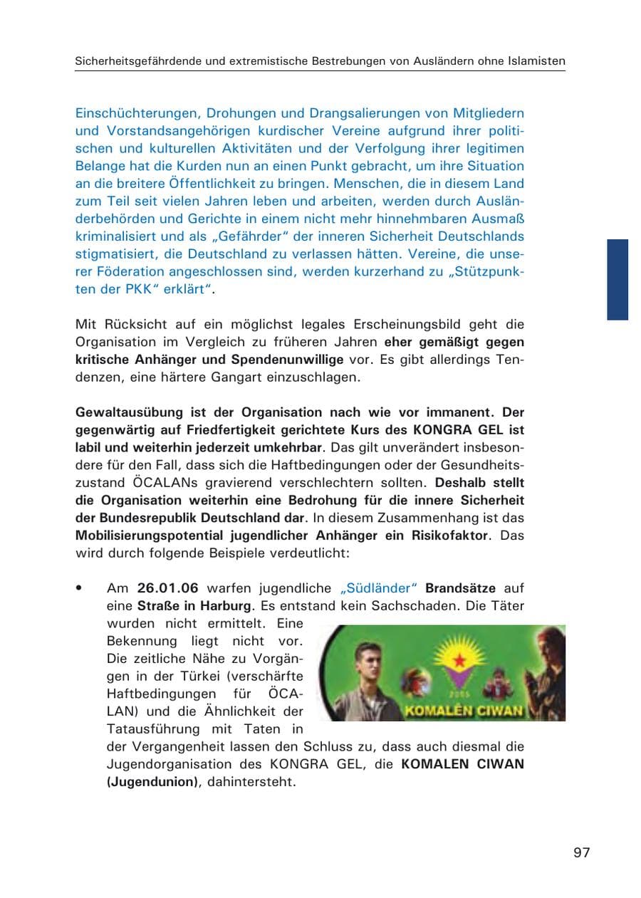 Seite 99 des Verfassungsschutzbericht 2006 Hamburg