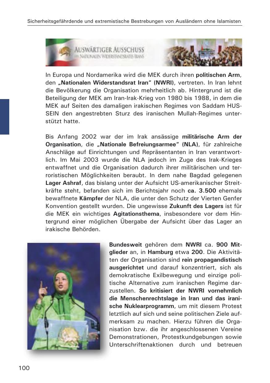 Seite 102 des Verfassungsschutzbericht 2008 Hamburg