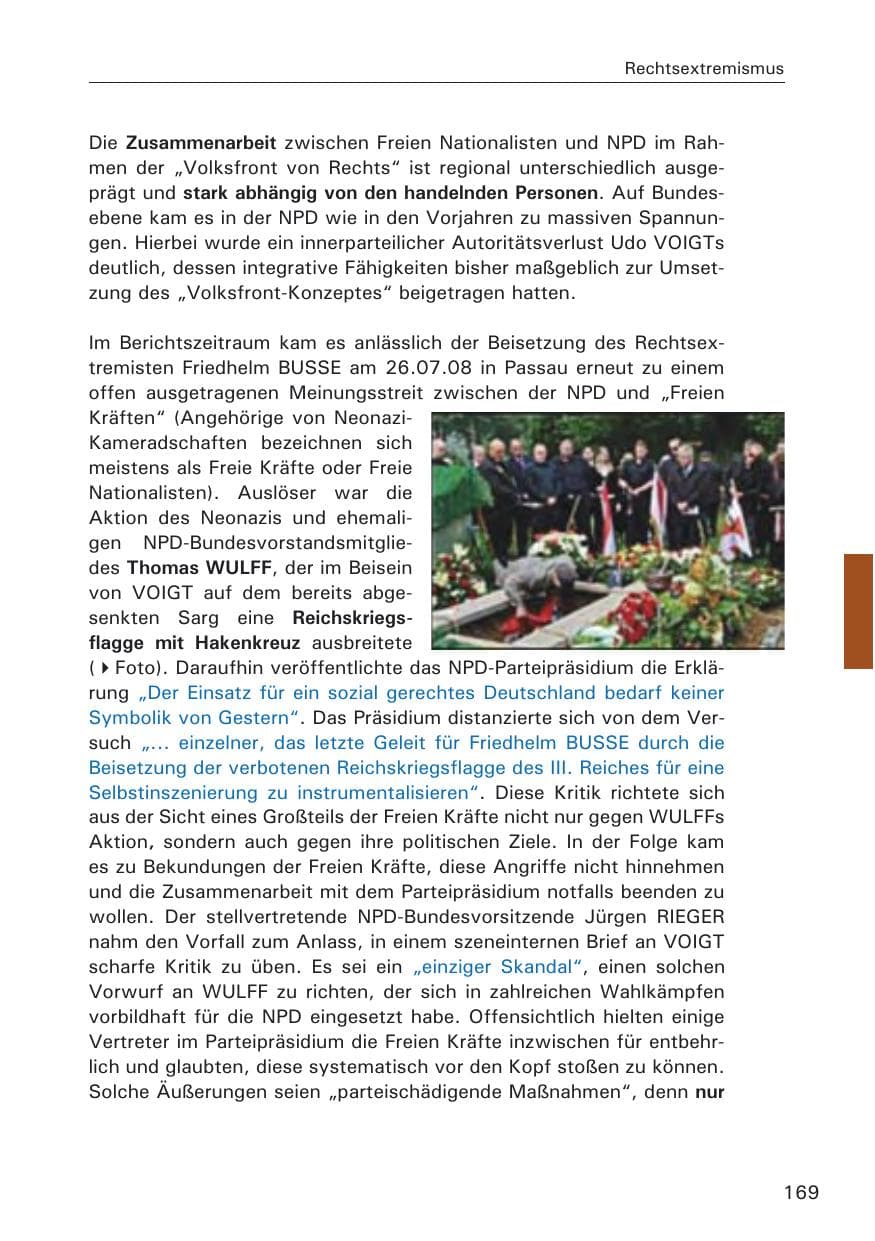 Seite 171 des Verfassungsschutzbericht 2008 Hamburg