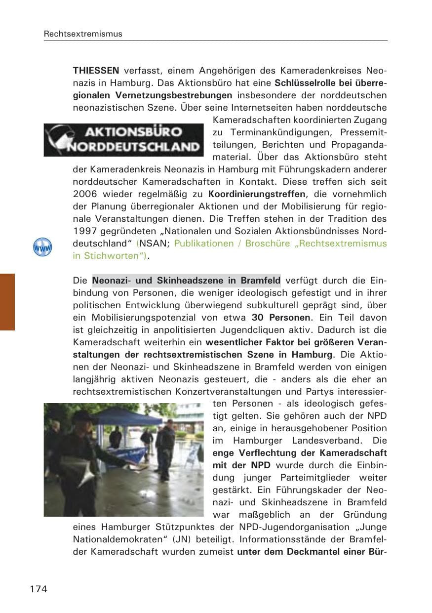 Seite 176 des Verfassungsschutzbericht 2008 Hamburg