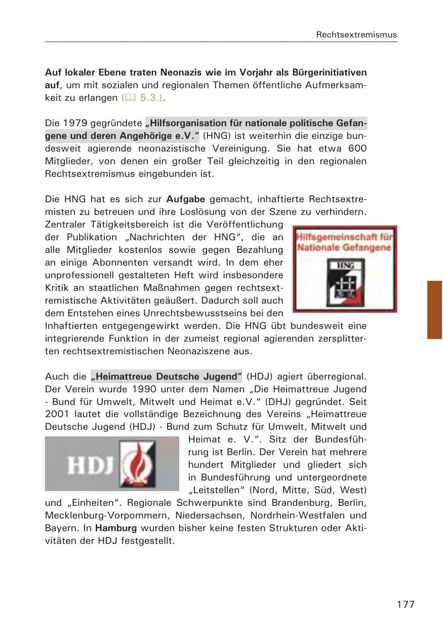 Seite 179 des Verfassungsschutzbericht 2008 Hamburg