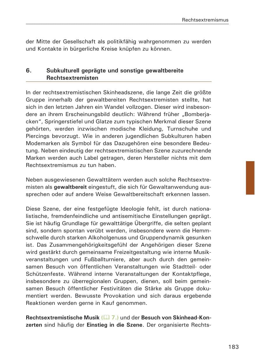Seite 185 des Verfassungsschutzbericht 2008 Hamburg