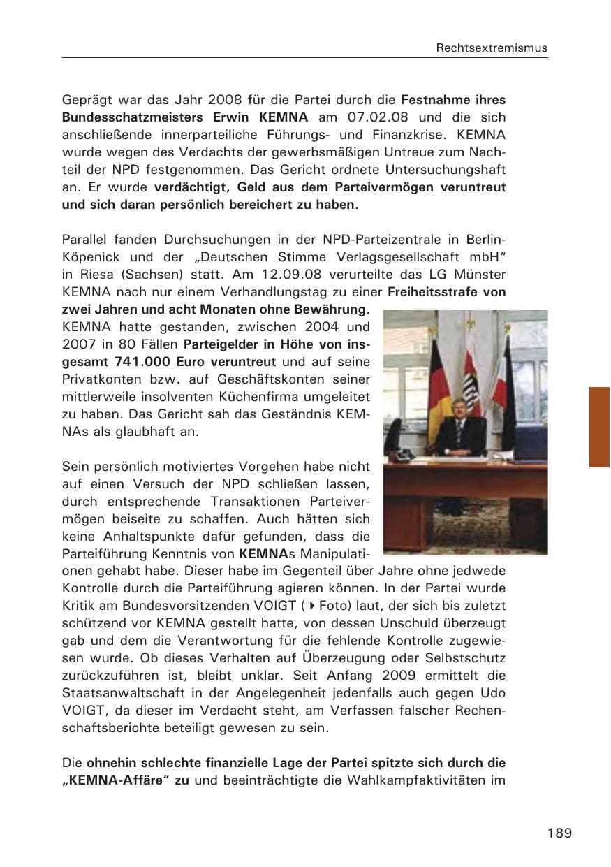 Seite 191 des Verfassungsschutzbericht 2008 Hamburg