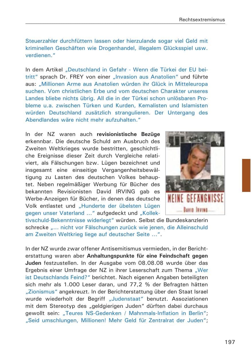 Seite 199 des Verfassungsschutzbericht 2008 Hamburg