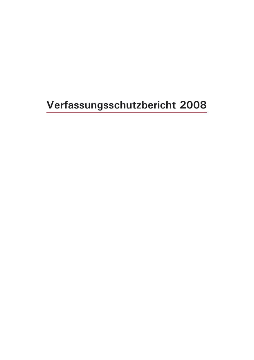 Seite 3 des Verfassungsschutzbericht 2008 Hamburg