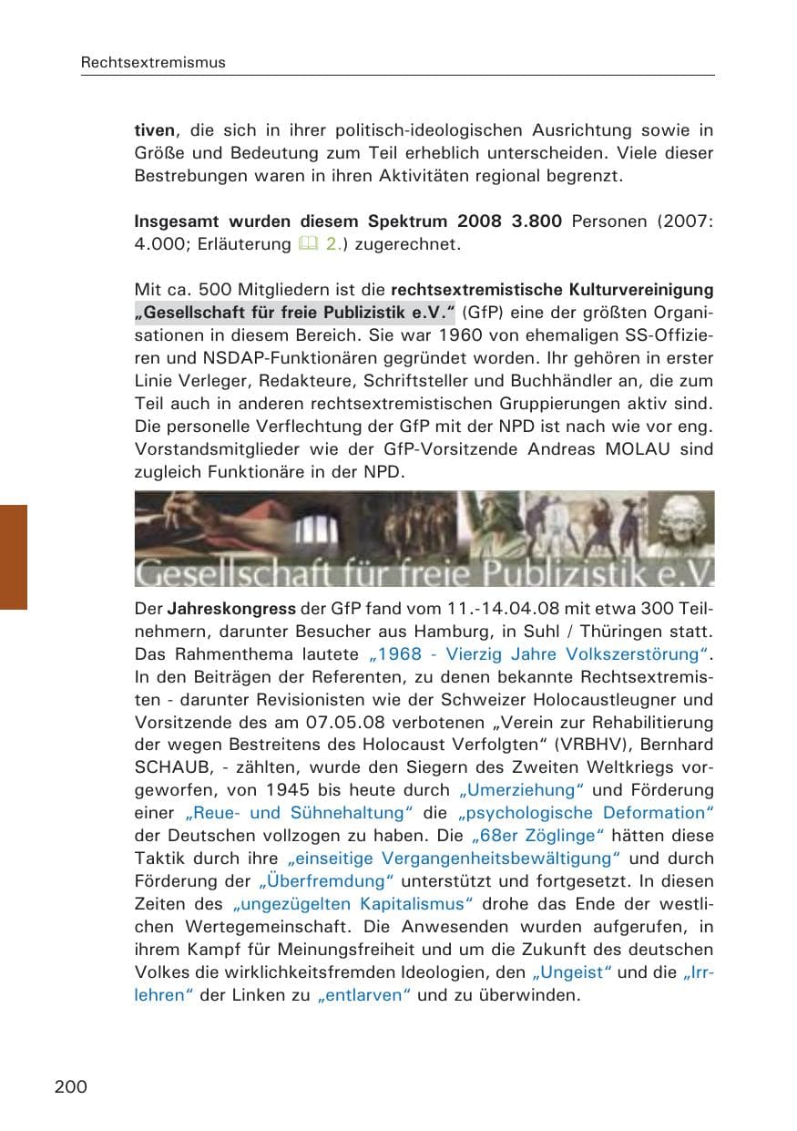 Seite 202 des Verfassungsschutzbericht 2008 Hamburg
