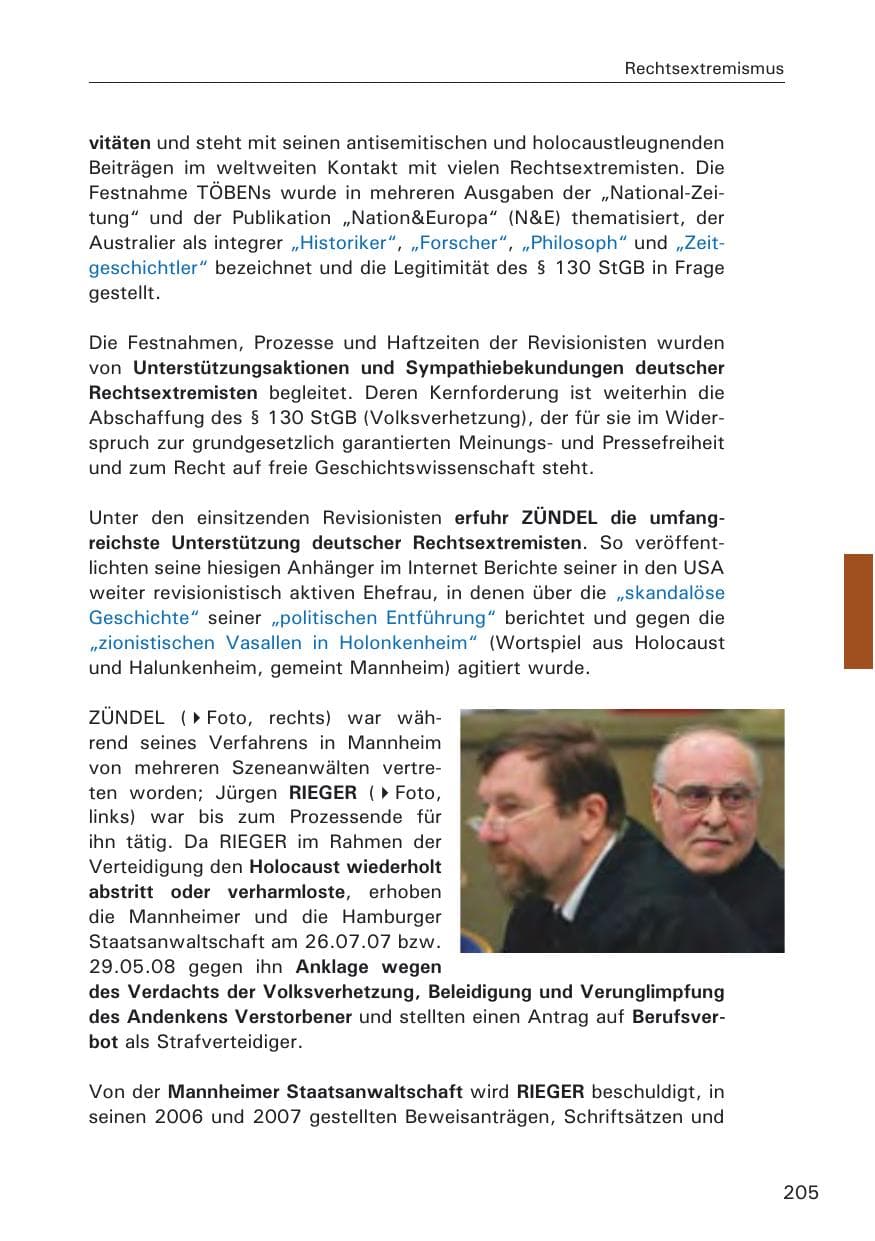 Seite 207 des Verfassungsschutzbericht 2008 Hamburg