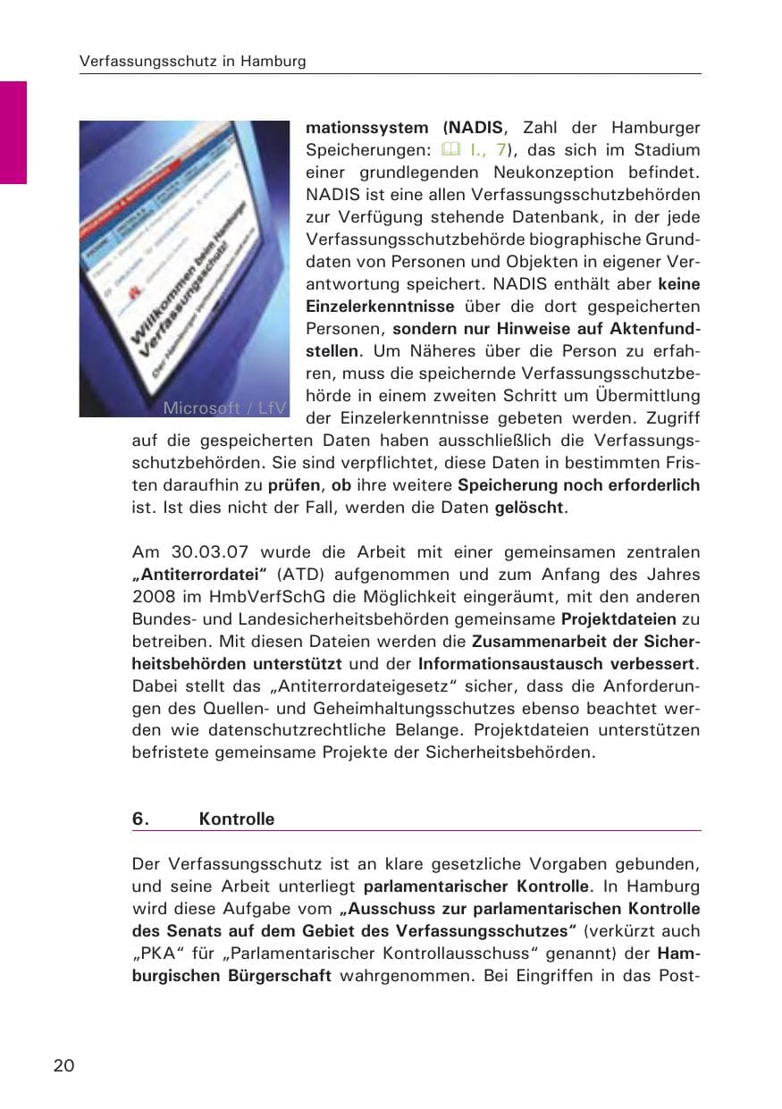 Seite 22 des Verfassungsschutzbericht 2008 Hamburg