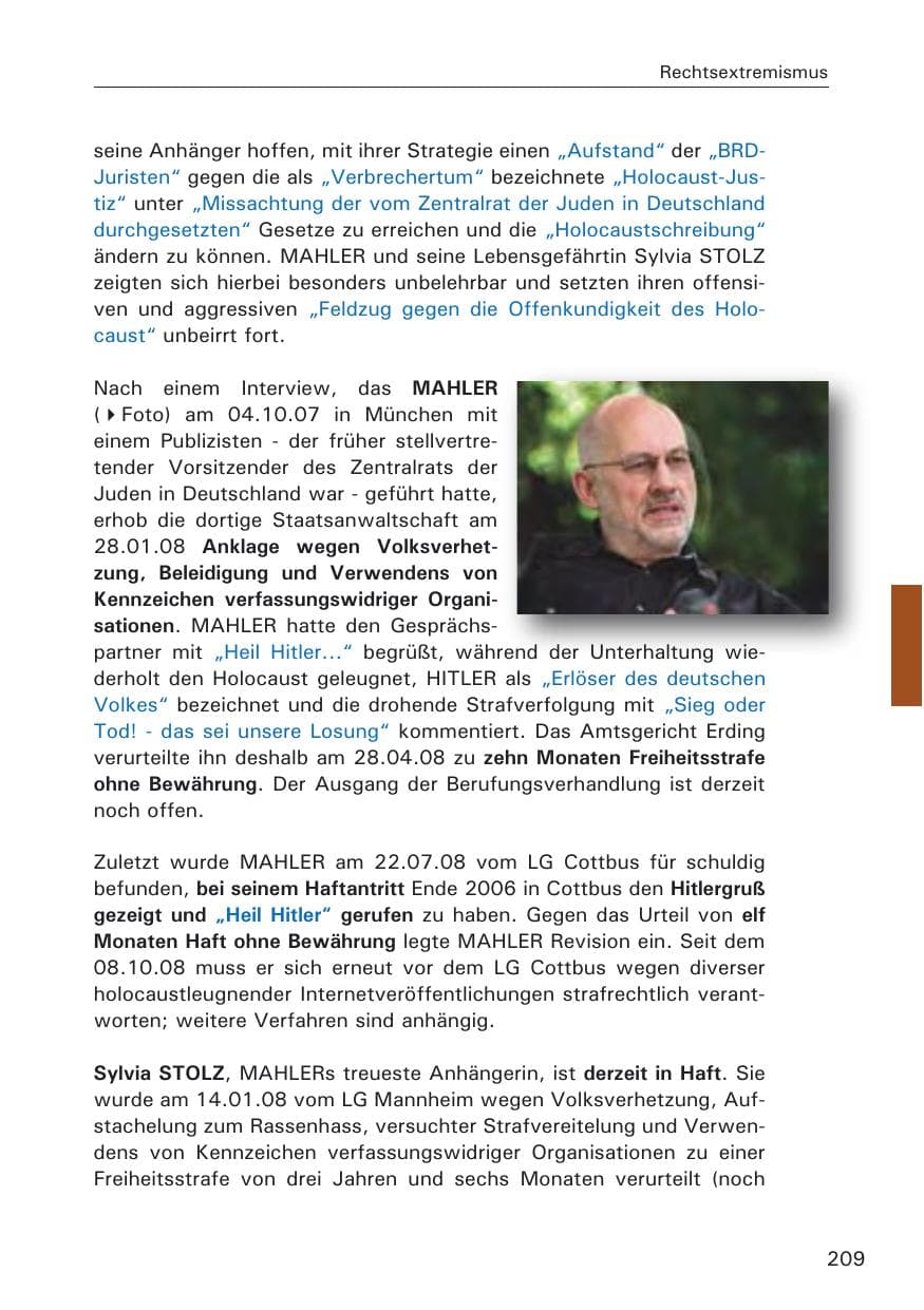 Seite 211 des Verfassungsschutzbericht 2008 Hamburg