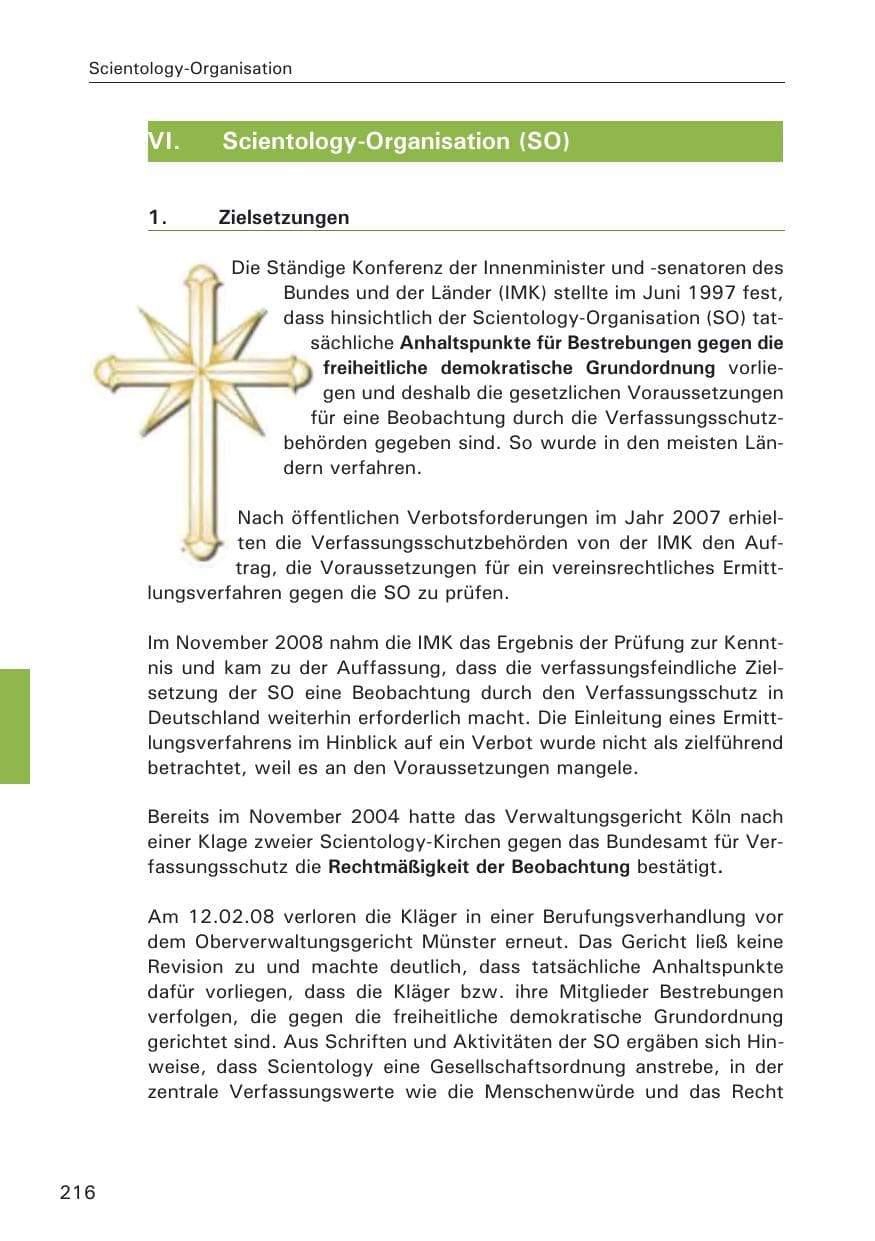 Seite 218 des Verfassungsschutzbericht 2008 Hamburg