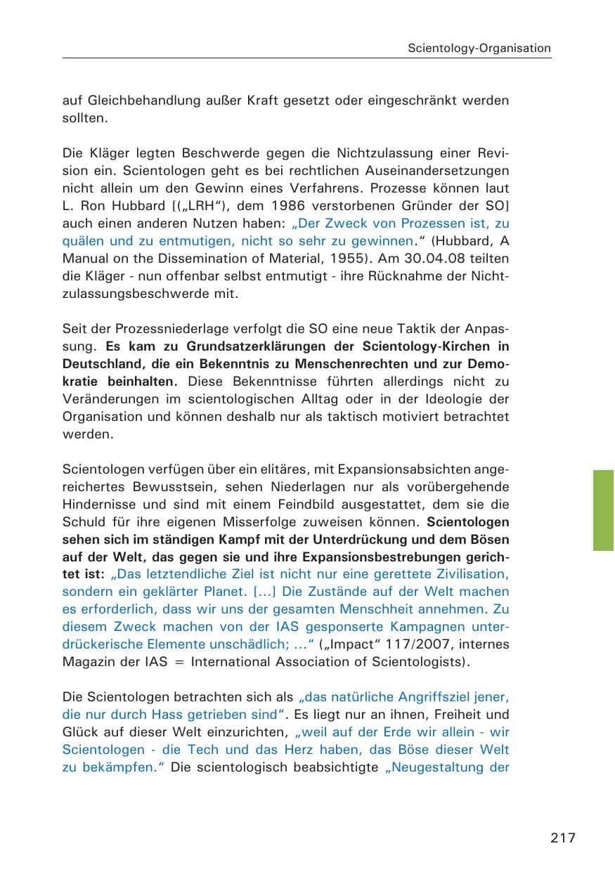 Seite 219 des Verfassungsschutzbericht 2008 Hamburg