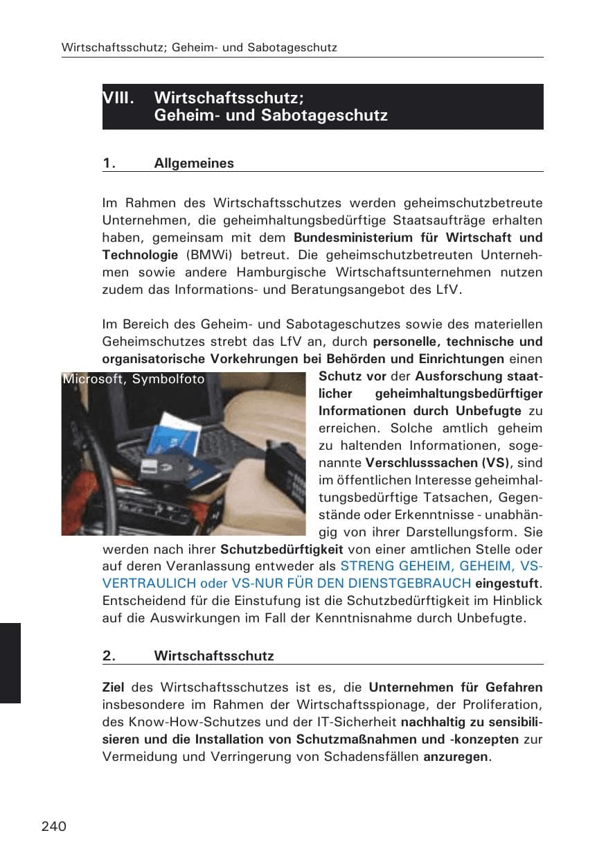 Seite 242 des Verfassungsschutzbericht 2008 Hamburg