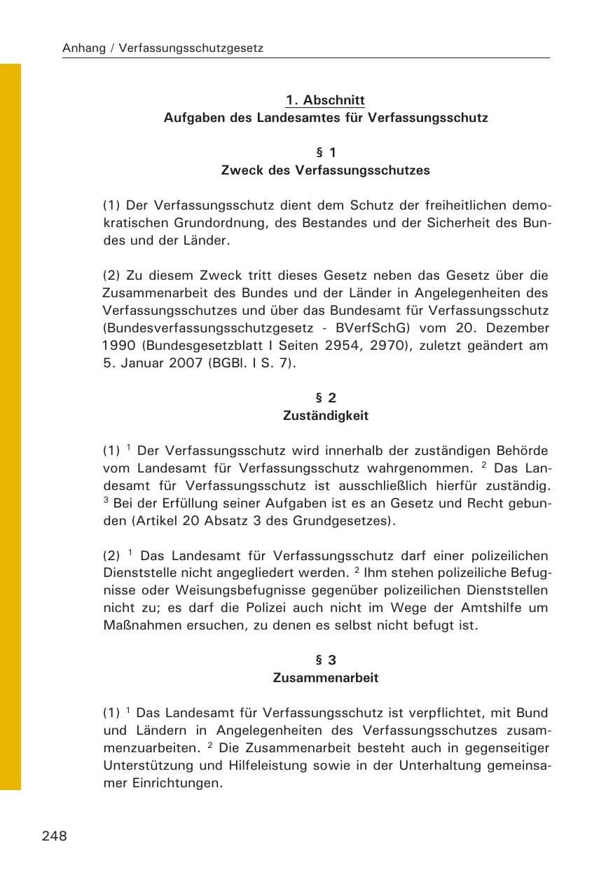 Seite 250 des Verfassungsschutzbericht 2008 Hamburg