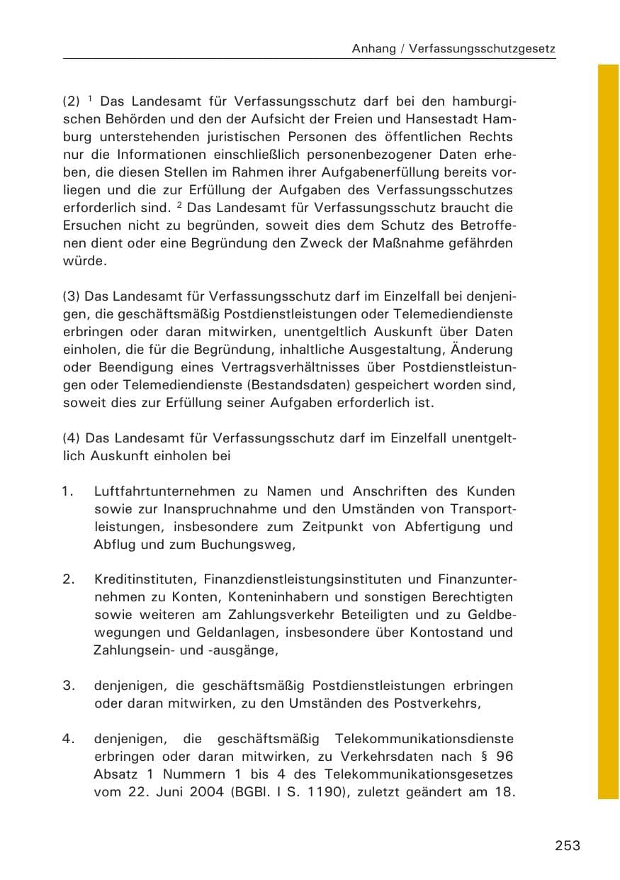 Seite 255 des Verfassungsschutzbericht 2008 Hamburg