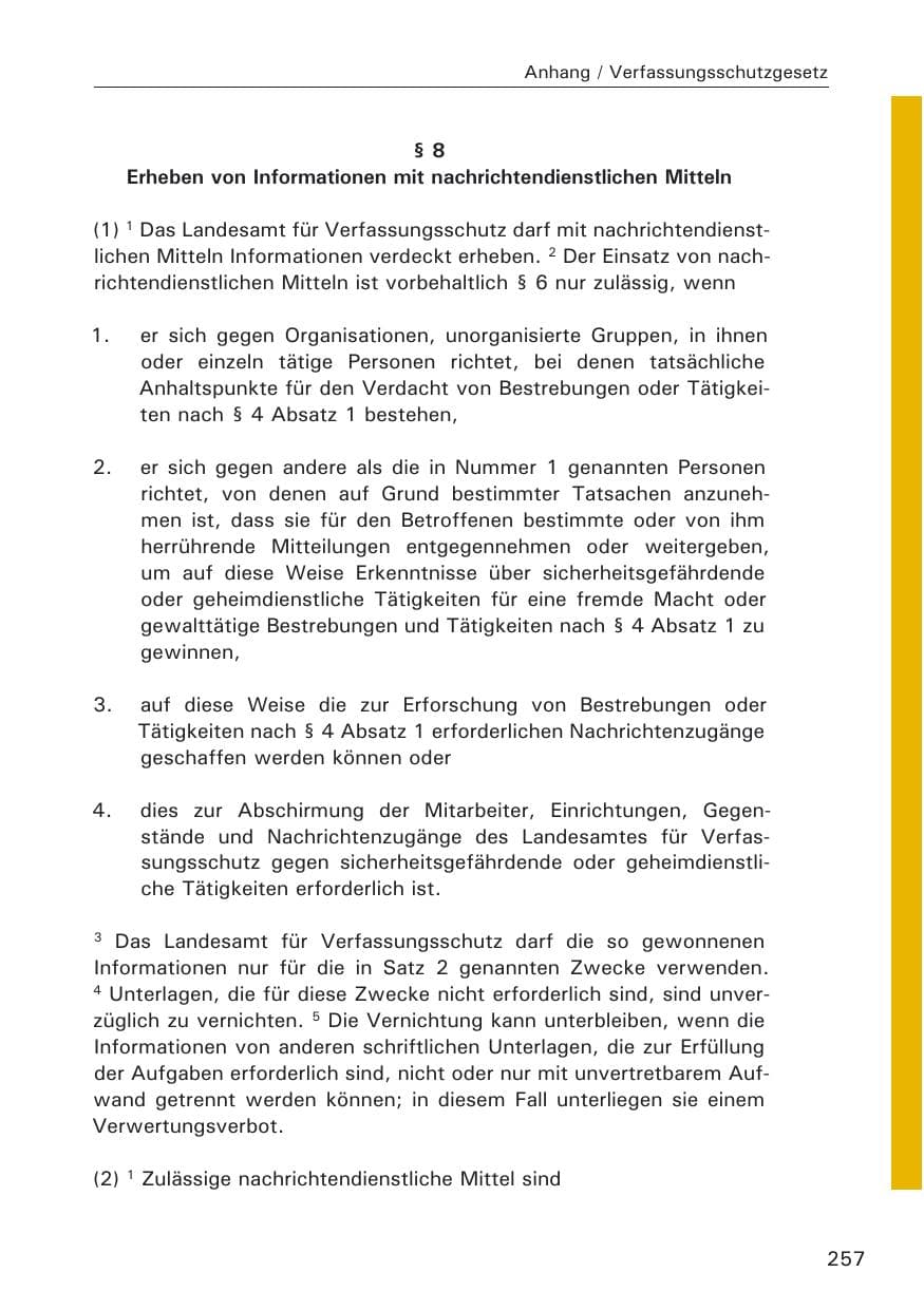 Seite 259 des Verfassungsschutzbericht 2008 Hamburg