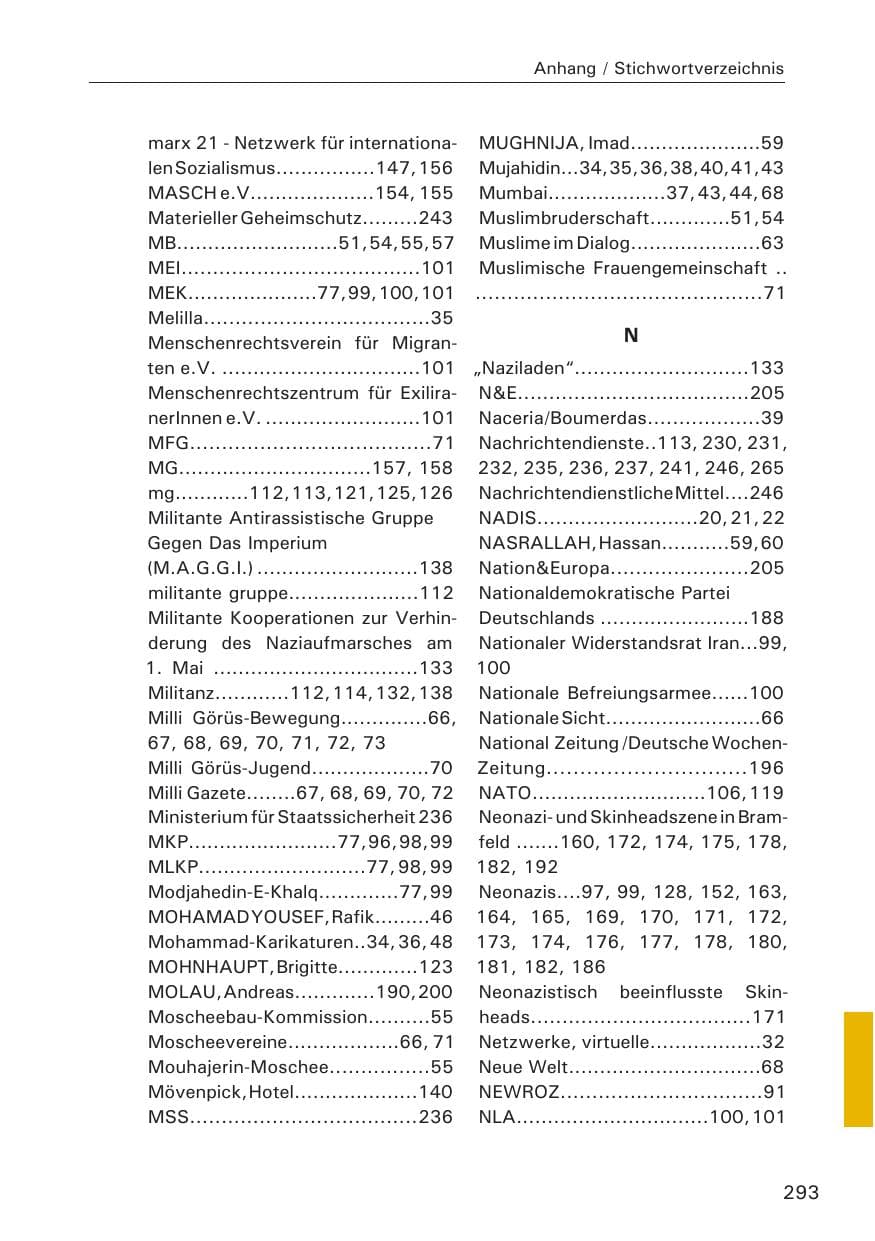 Seite 295 des Verfassungsschutzbericht 2008 Hamburg