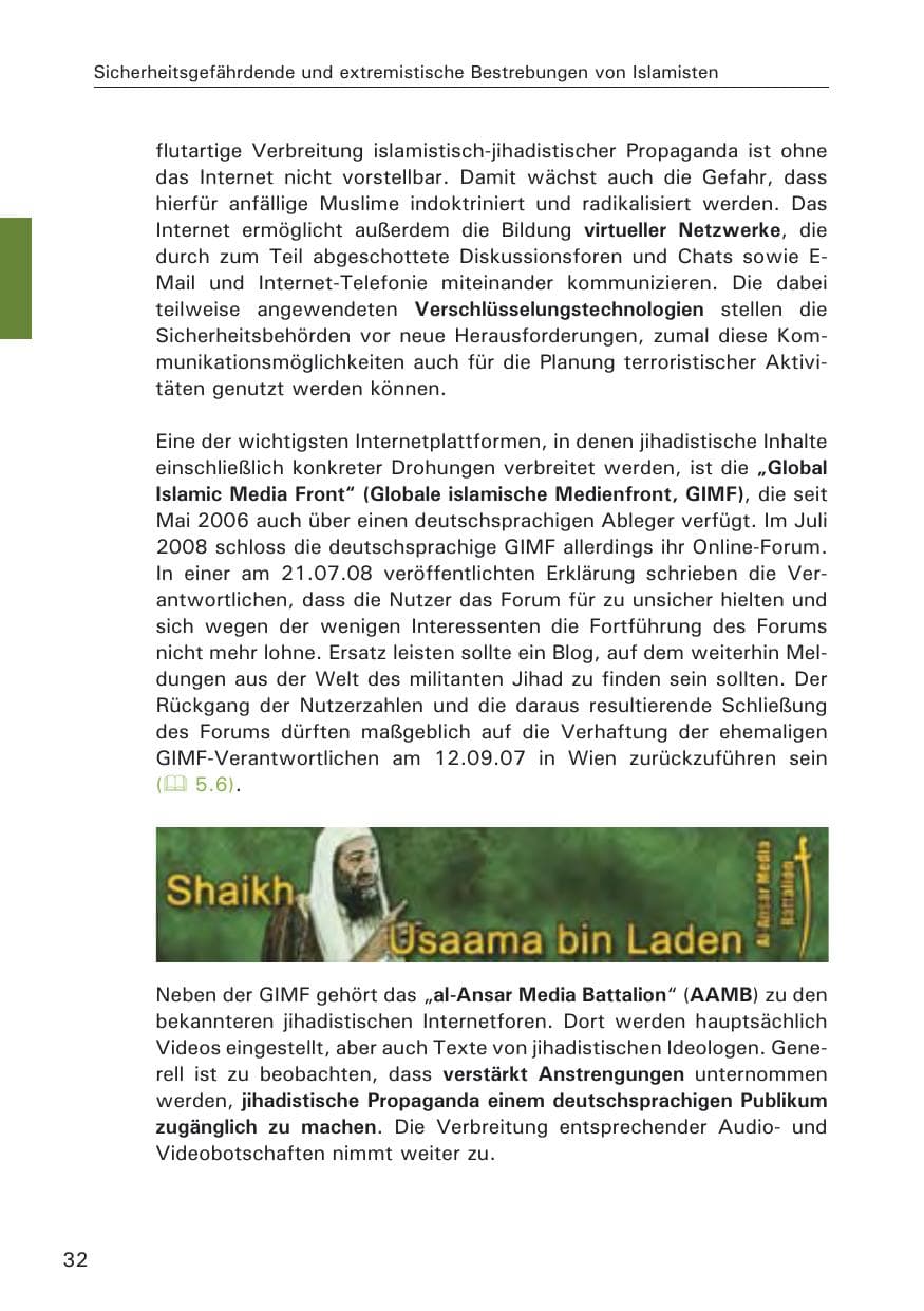 Seite 34 des Verfassungsschutzbericht 2008 Hamburg