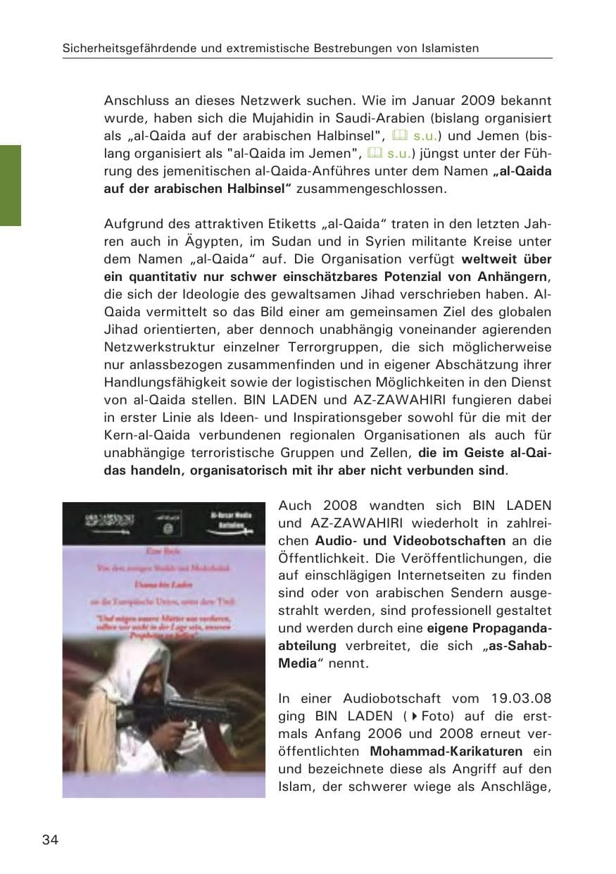 Seite 36 des Verfassungsschutzbericht 2008 Hamburg