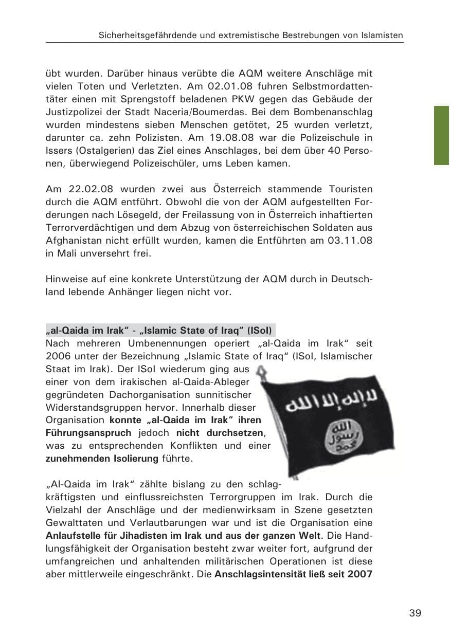 Seite 41 des Verfassungsschutzbericht 2008 Hamburg
