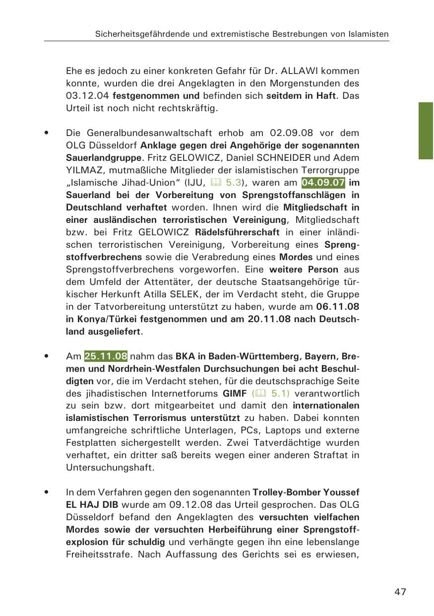 Seite 49 des Verfassungsschutzbericht 2008 Hamburg