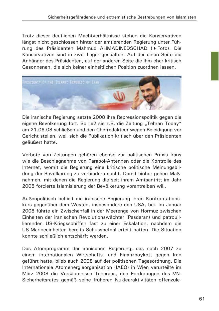 Seite 63 des Verfassungsschutzbericht 2008 Hamburg
