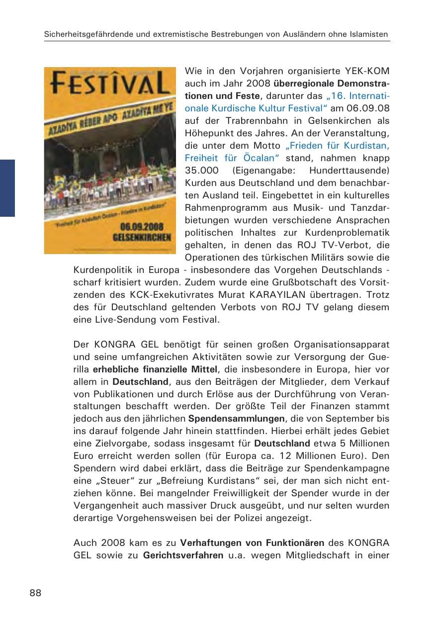 Seite 90 des Verfassungsschutzbericht 2008 Hamburg