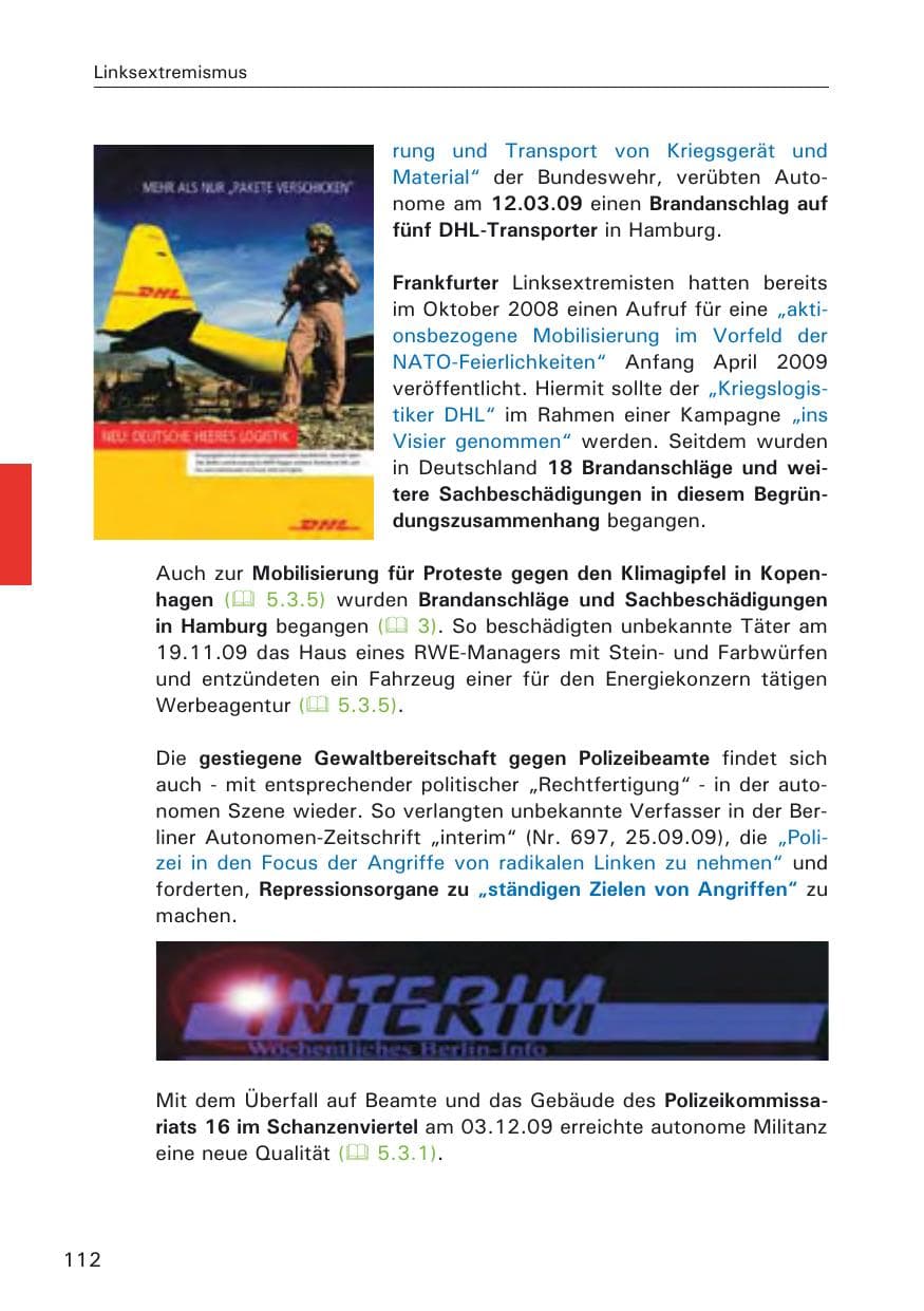 Seite 114 des Verfassungsschutzbericht 2009 Hamburg