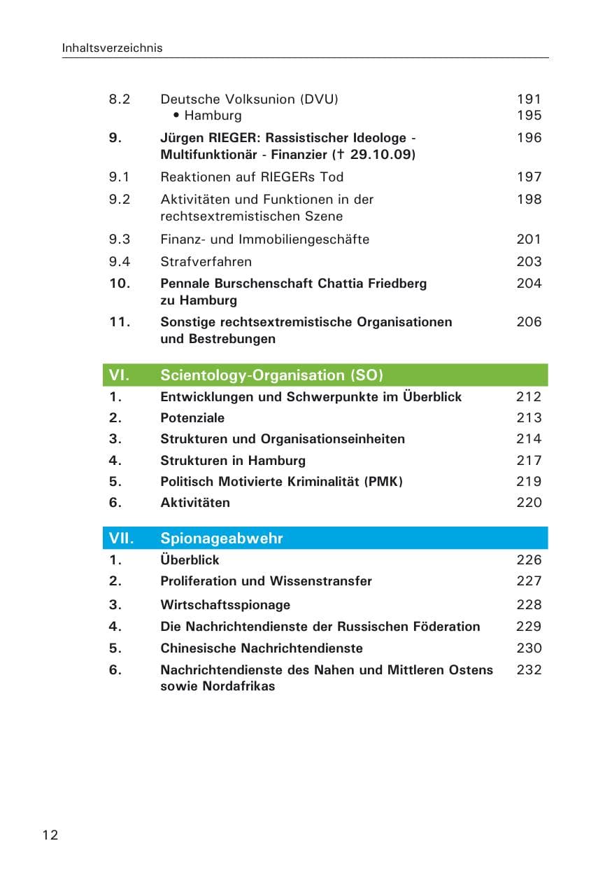 Seite 14 des Verfassungsschutzbericht 2009 Hamburg