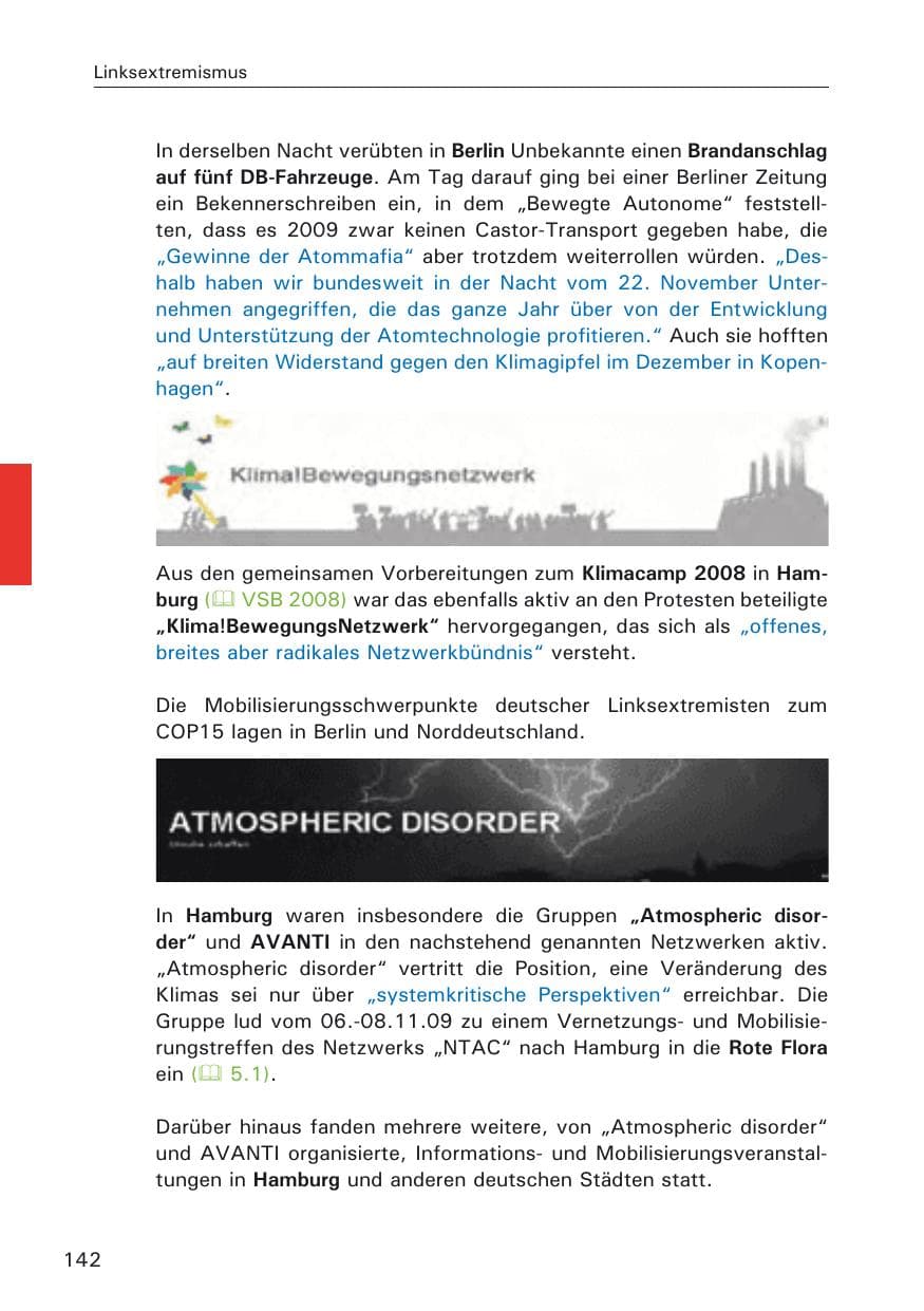 Seite 144 des Verfassungsschutzbericht 2009 Hamburg