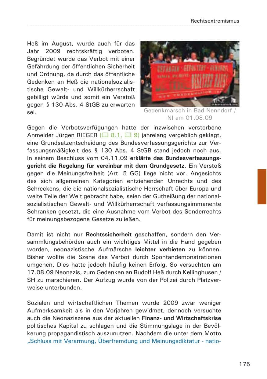 Seite 177 des Verfassungsschutzbericht 2009 Hamburg