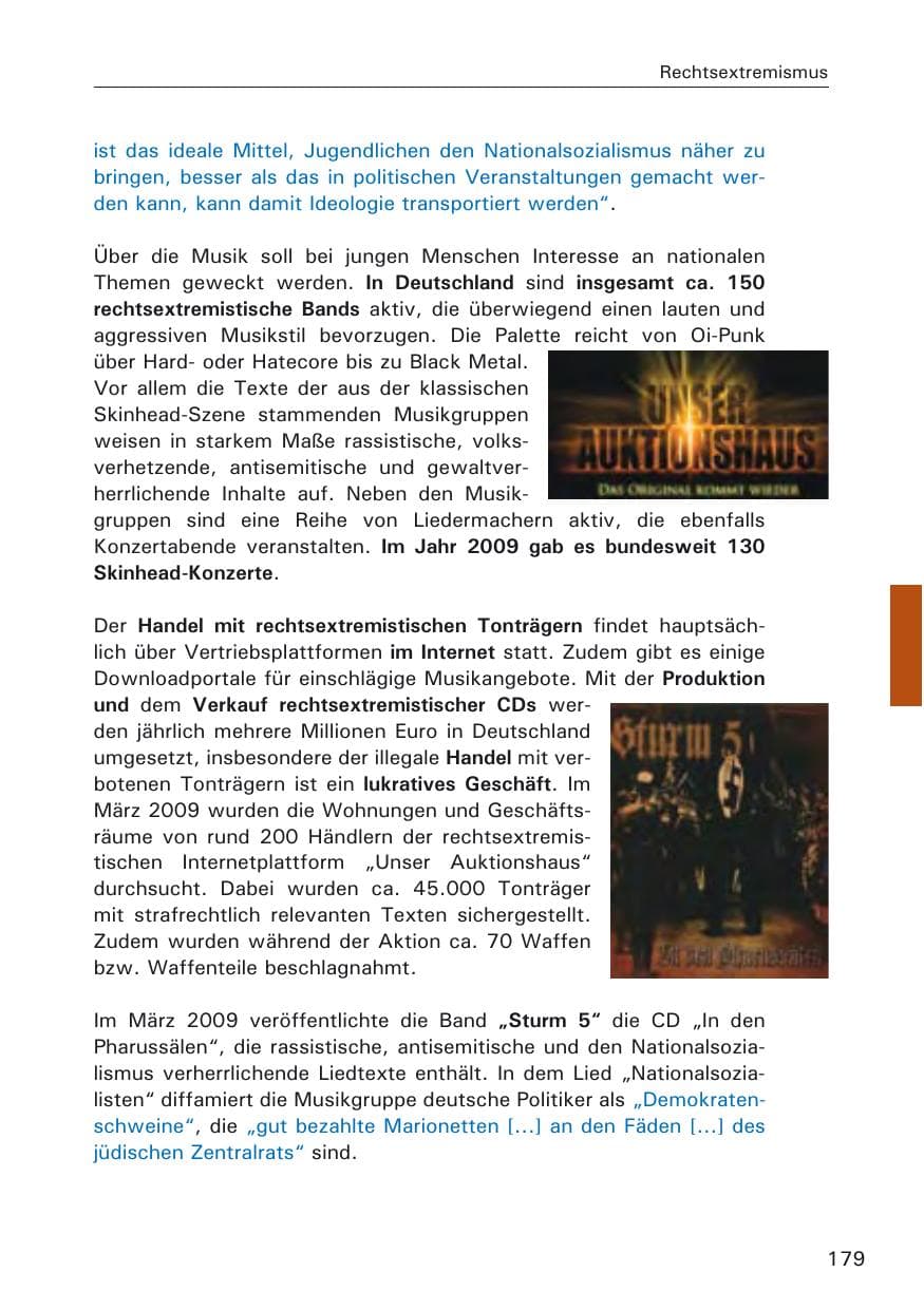 Seite 181 des Verfassungsschutzbericht 2009 Hamburg