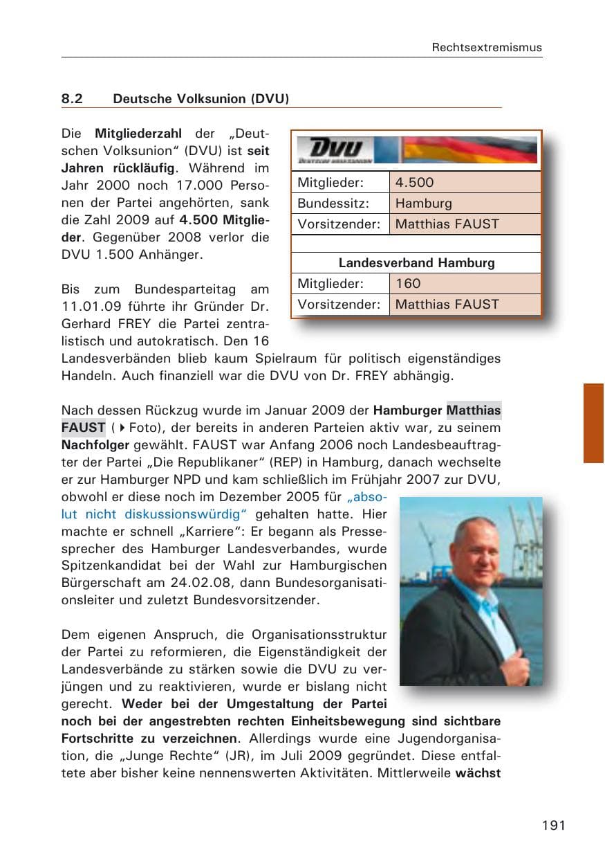 Seite 193 des Verfassungsschutzbericht 2009 Hamburg