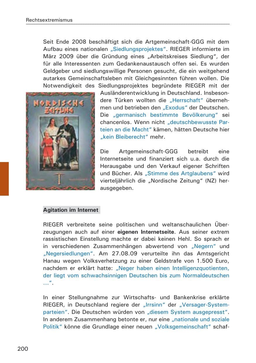 Seite 202 des Verfassungsschutzbericht 2009 Hamburg