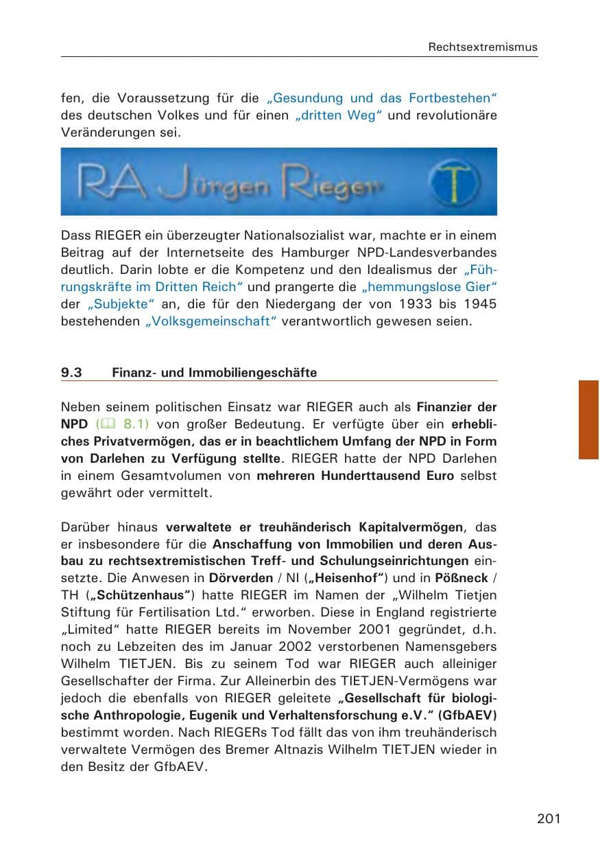 Seite 203 des Verfassungsschutzbericht 2009 Hamburg