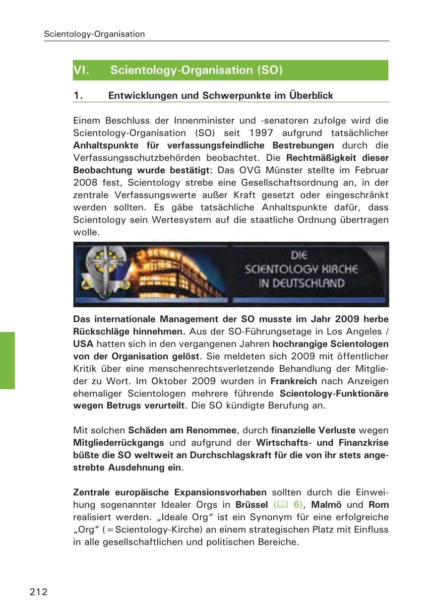 Seite 214 des Verfassungsschutzbericht 2009 Hamburg