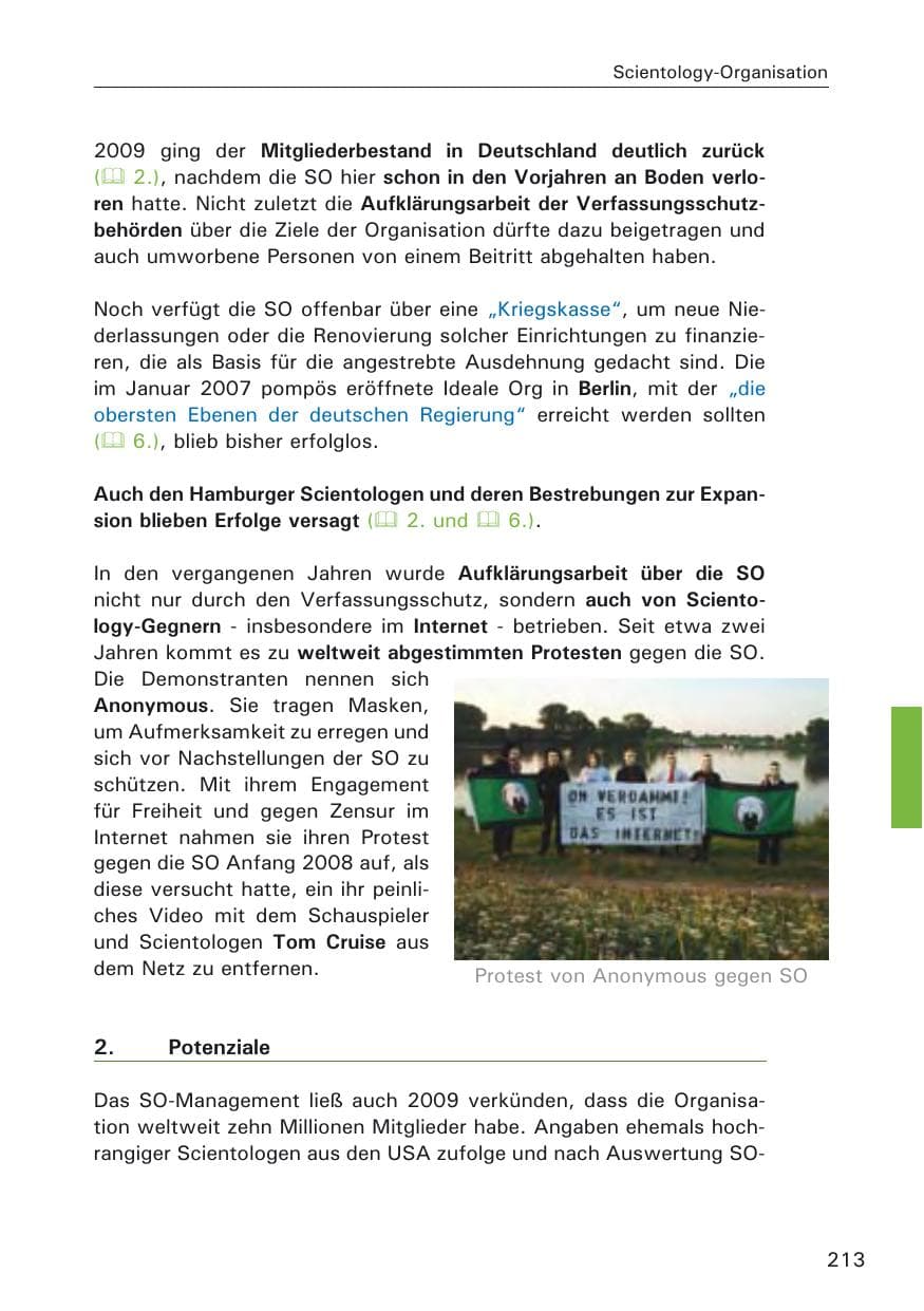 Seite 215 des Verfassungsschutzbericht 2009 Hamburg