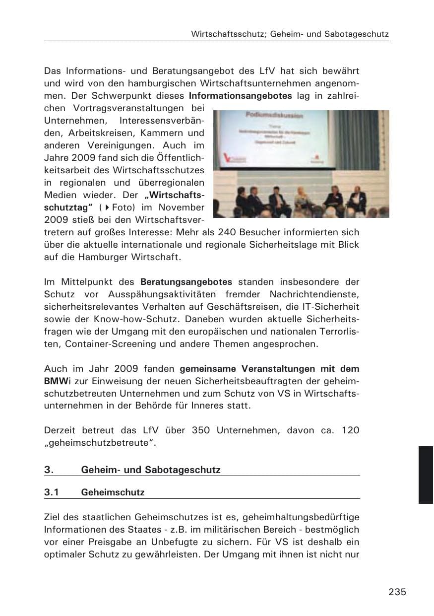 Seite 237 des Verfassungsschutzbericht 2009 Hamburg