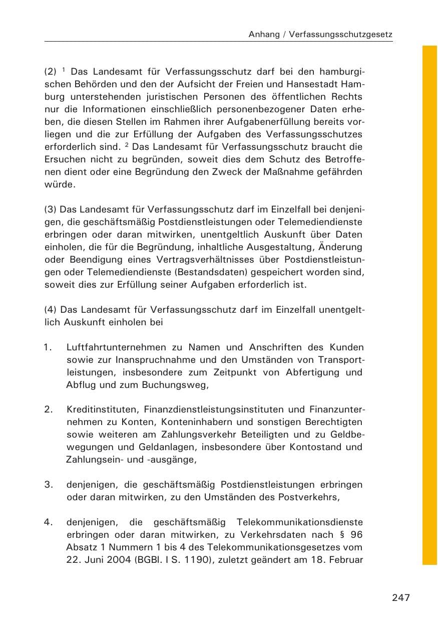 Seite 249 des Verfassungsschutzbericht 2009 Hamburg